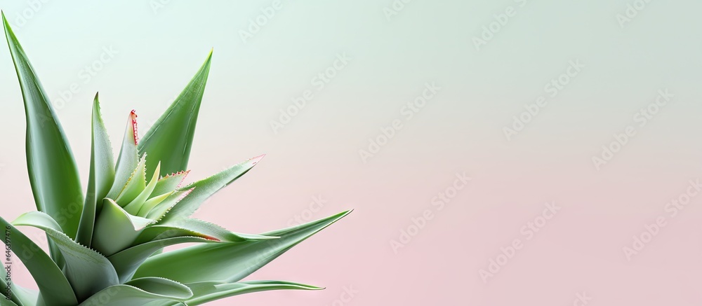 Aloe vera plant on a isolated pastel background Copy space Aloe vera plant on a isolated pastel background Copy space