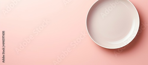 Black table with unused dishes isolated pastel background Copy space photo