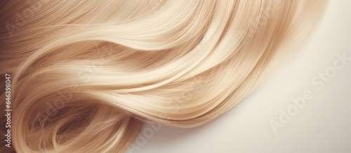 Blonde hair focused neatly styled on isolated pastel background Copy space separate