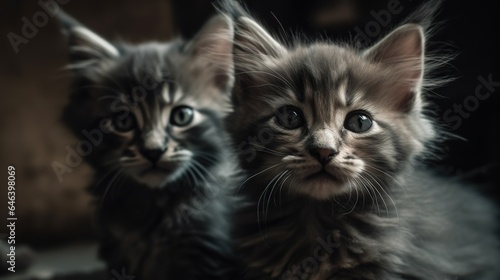 Adorable kittens cuddled up together with soft fur, a heartwarming sight © Irfanan