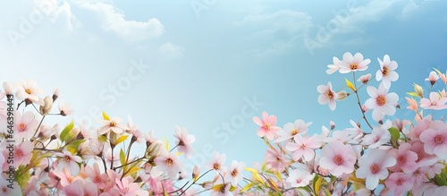 Blooms in the spring isolated pastel background Copy space © HN Works