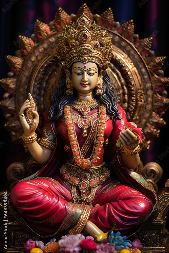 Mother Lakshmi Hindu Goddess Diwali Statue 