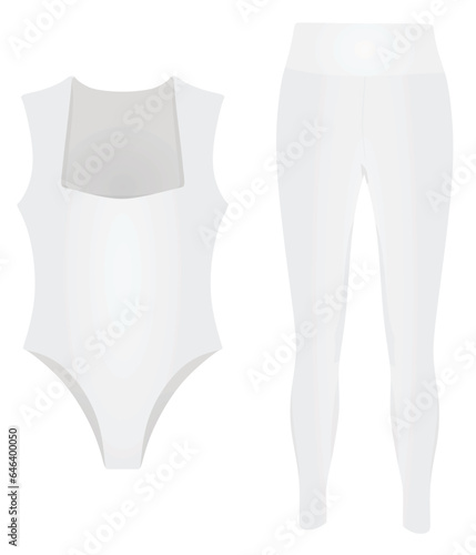 Bodysuit and leggings. vector illustration