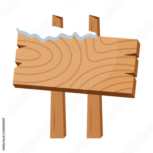 Winter wooden sign board