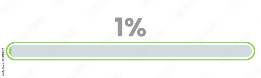1% Loading. 1% progress bar Infographics vector, 1 Percentage ready to ...