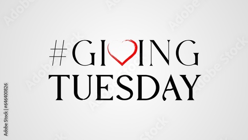 Giving Tuesday, world charity day of giving with heart symbol. Background design, banners and social media posts, illustration design.