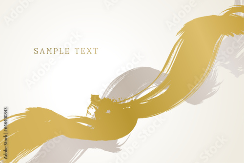 金色の筆で描いた年賀状にも使える和風のベクター背景素材