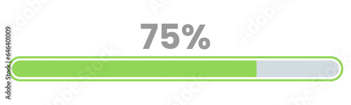 75% Loading. 75% progress bar Infographics vector, 75 Percentage ready to use for web design ux-ui