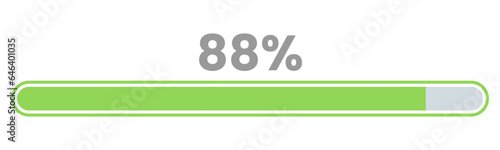 88% Loading. 88% progress bar Infographics vector, 88 Percentage ready to use for web design ux-ui