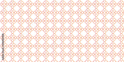 Seamless pattern geometric flower white background. 