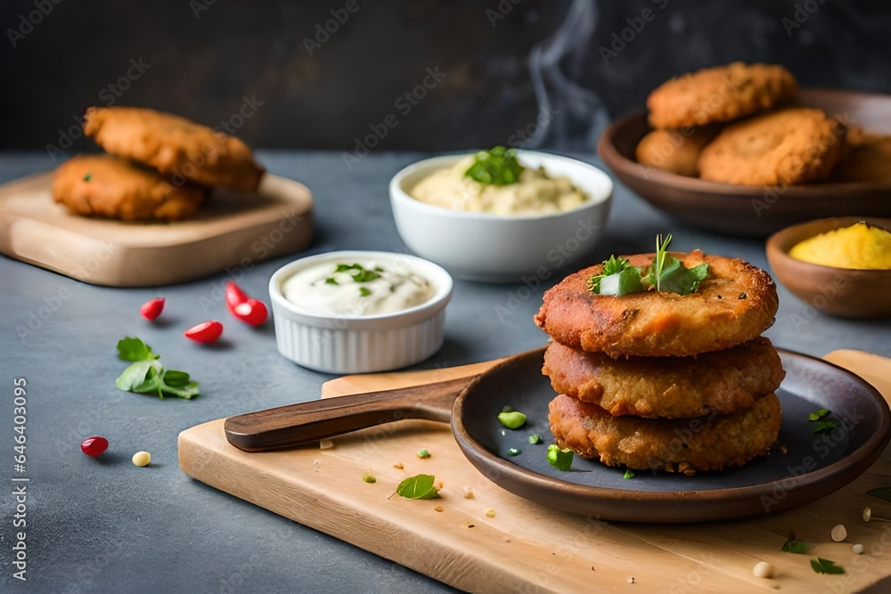 grilled meat with vegetables generated by AI grilled meat with vegetables generated by AI