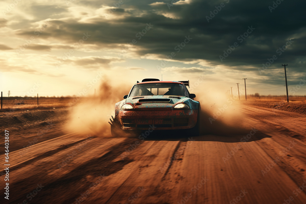 Rally racing motorsport car