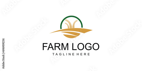 Simple farm logo design with modern concept| premium vector