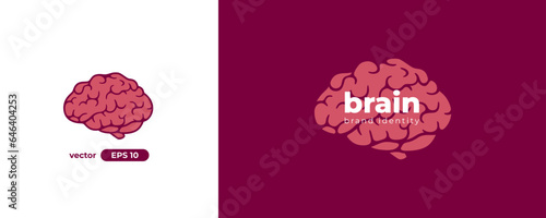 Human brain icon. Vector illustration eps10. Sign, symbol or logo concept. Creative art. Simple modern design. Colorful flat template. Vibrant colors. Realistic design.