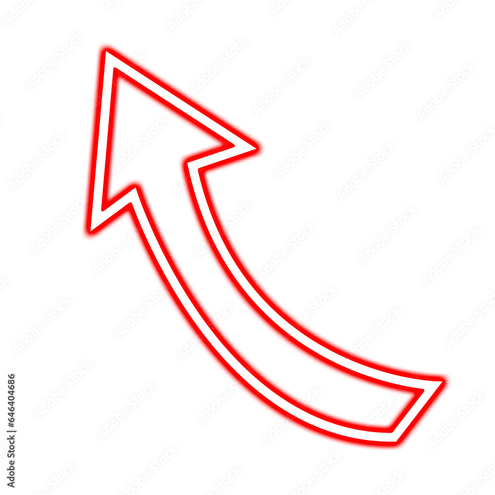 Neon red arrow pointer on a transparent background. Red symbol of all direction arrow. Glowing signs best for social media, pointing, chart, success, stock market graphics. Neon red arrow pointer on a transparent background. Red symbol of all direction arrow. Glowing signs best for social media, pointing, chart, success, stock market graphics.