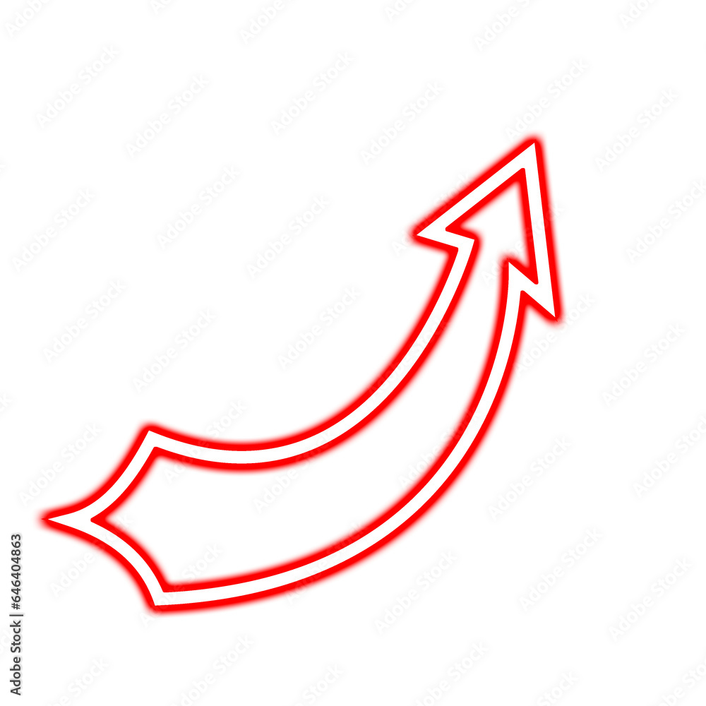 Neon red arrow pointer on a transparent background. Red symbol of all direction arrow. Glowing signs best for social media, pointing, chart, success, stock market graphics. Neon red arrow pointer on a transparent background. Red symbol of all direction arrow. Glowing signs best for social media, pointing, chart, success, stock market graphics.