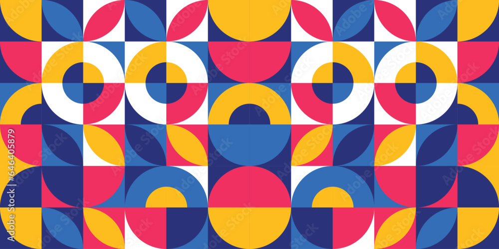 Abstract geometric mosaic seamless pattern background. Modern scandinavian style print design.