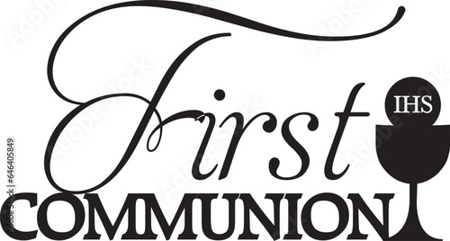 First communion vector sign design laser cut ihs chalice
