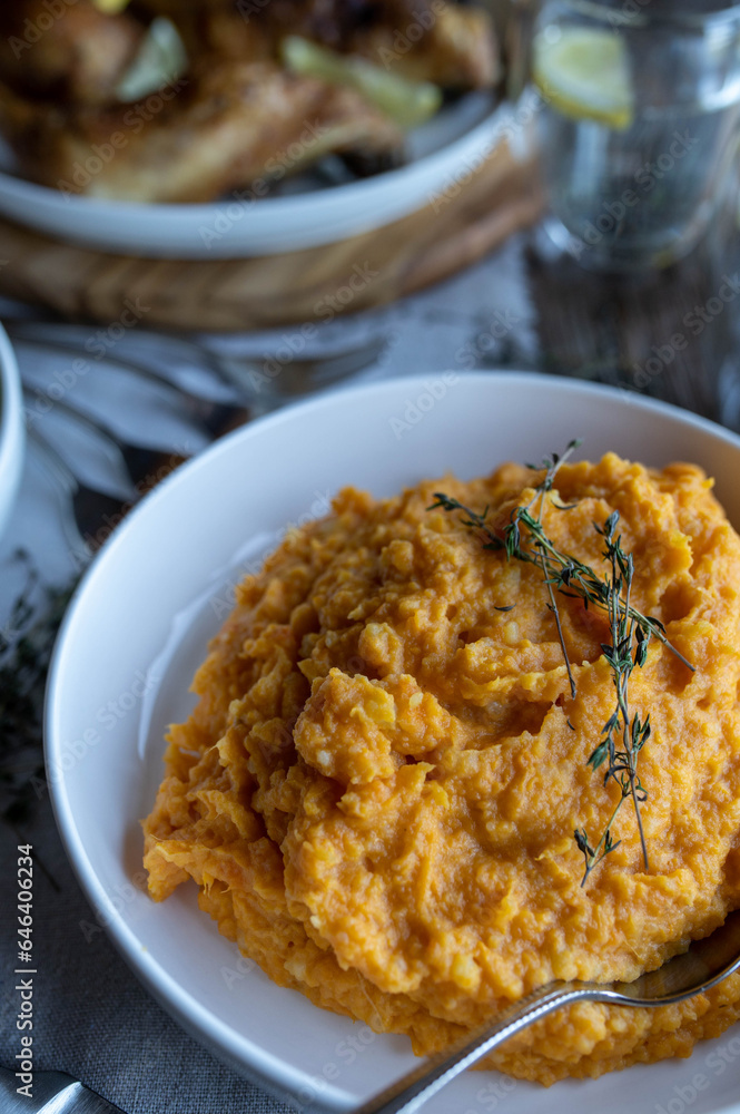 Mashed sweet potatoes. Gluten free side dish Mashed sweet potatoes. Gluten free side dish