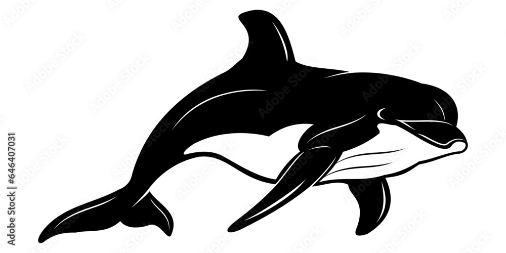 Naklejka premium silhouette of a dolphin