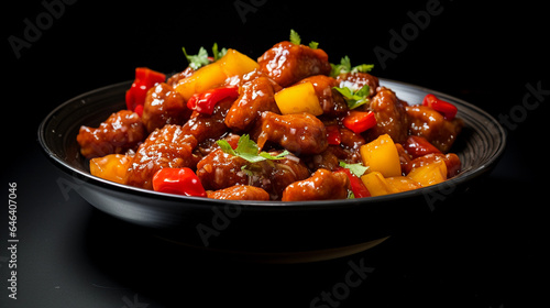 Sweet and Sour Pork, China traditional food.