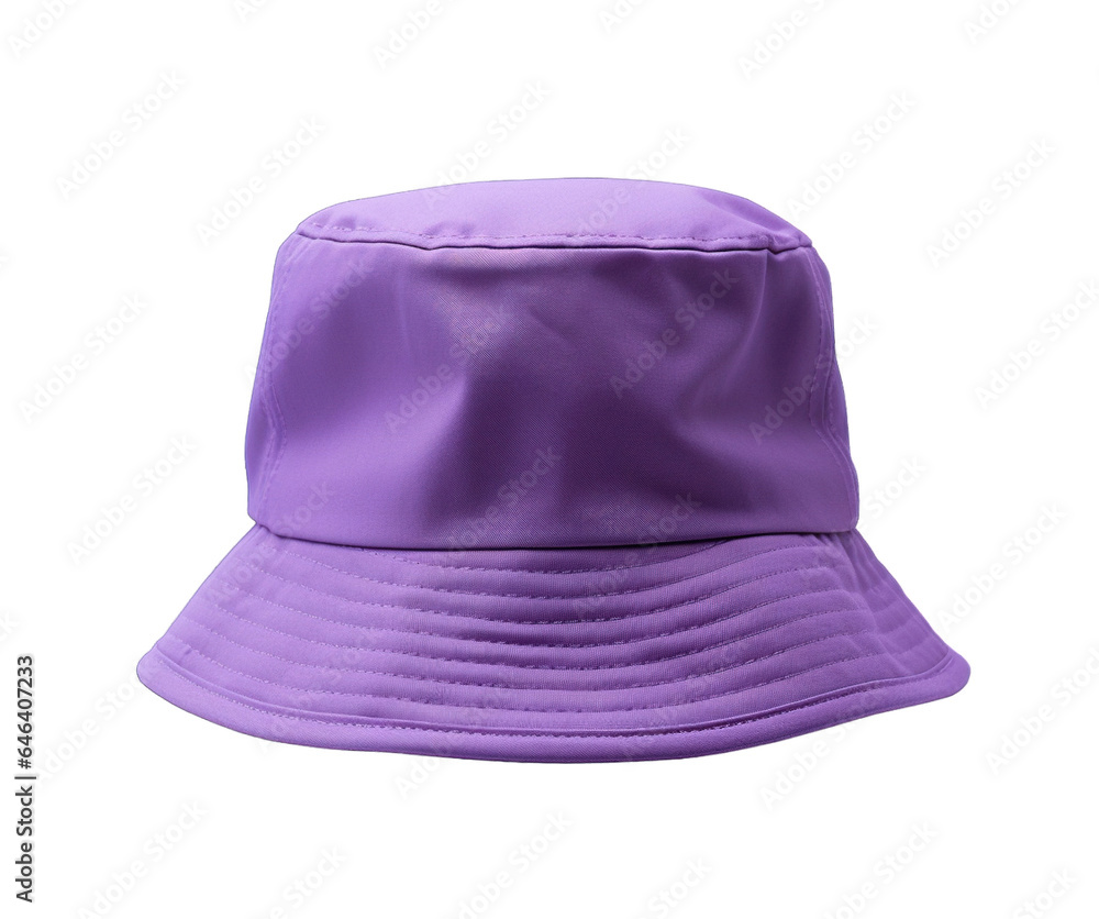 Purple bucket hat isolated on transparent background. PNG file, cut out