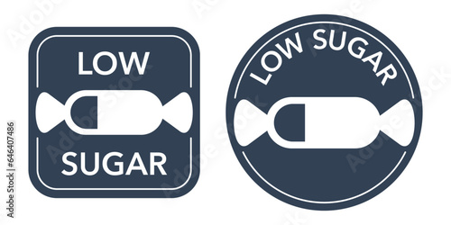 Low Sugar badge with low charge level of candy
