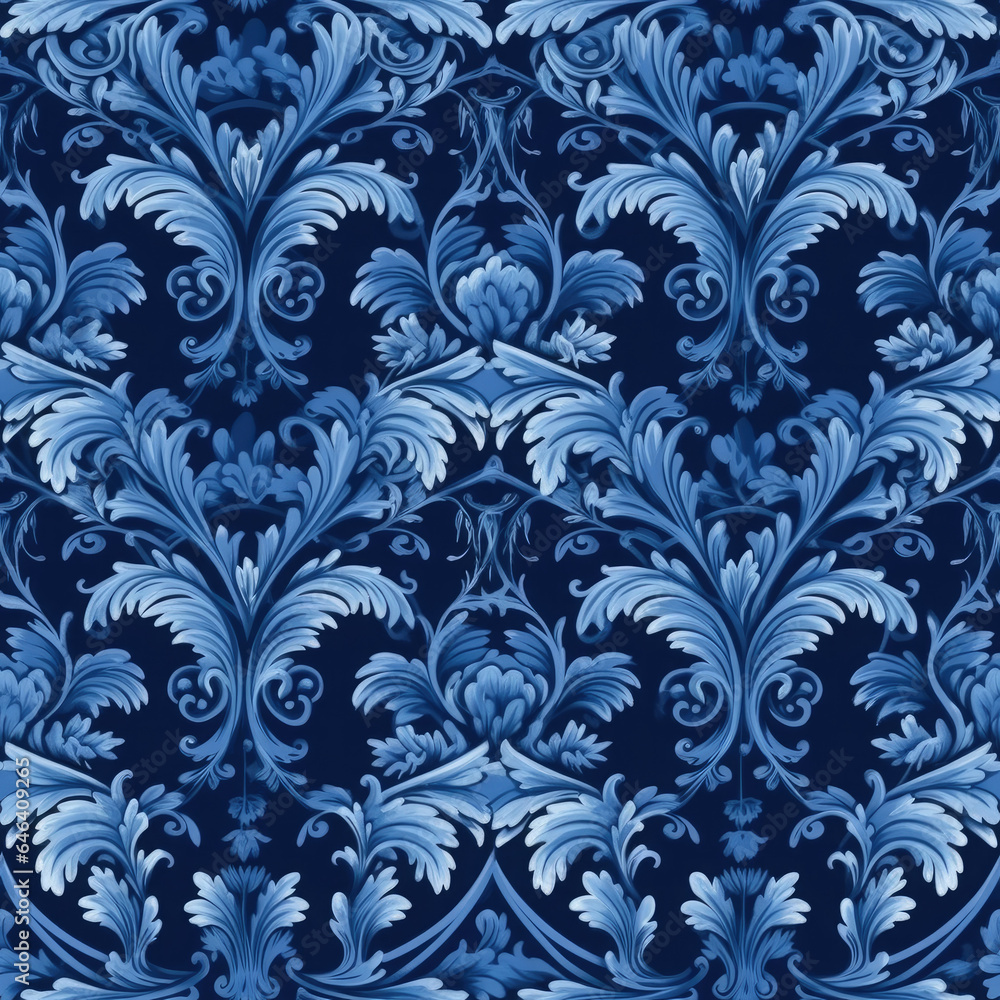 Blue royalty seamless pattern backgroud, AI Generated Blue royalty seamless pattern backgroud, AI Generated