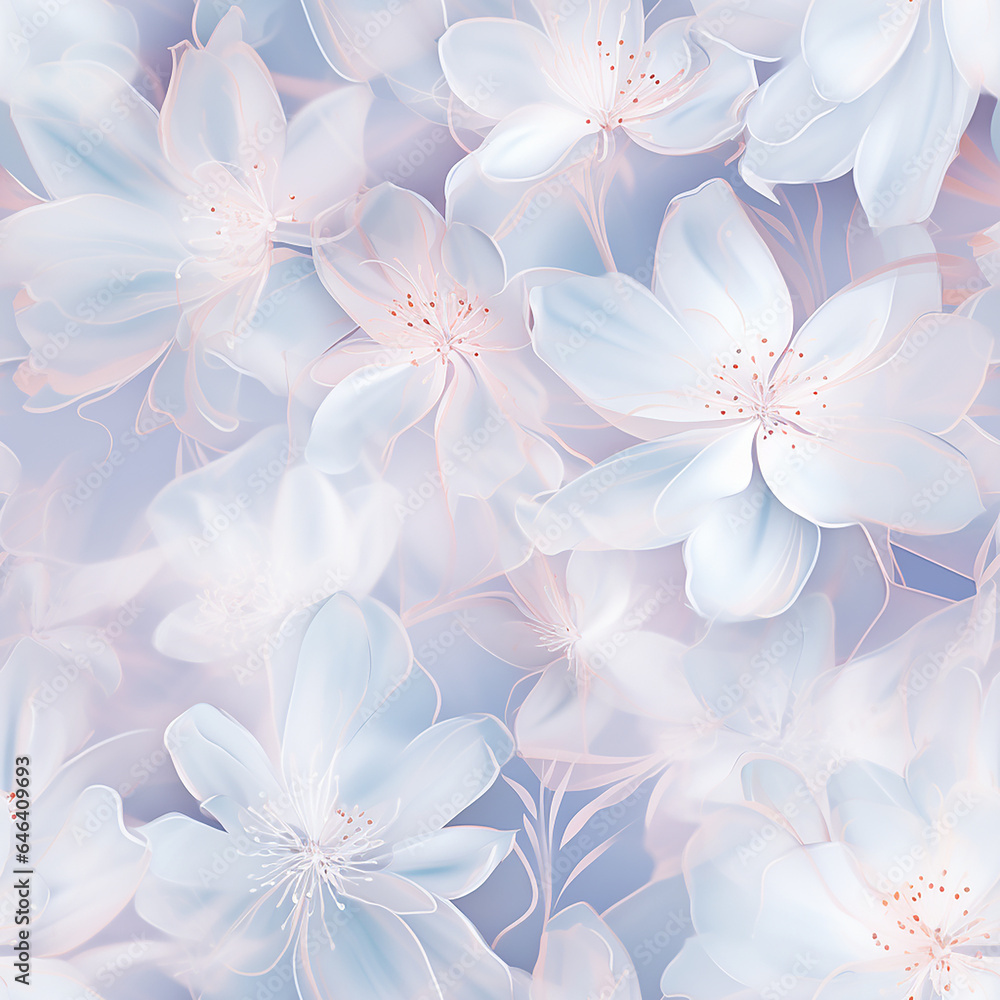 Ethereal Elegant Delicate Blossoms Seamless Pattern Ethereal Elegant Delicate Blossoms Seamless Pattern