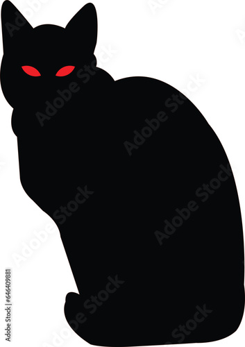 Black Cat with red eyes Vector image 