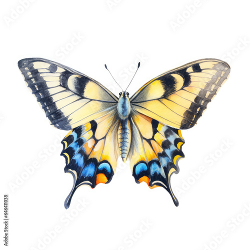 Watercolor tiger swallowtail. Generative Ai