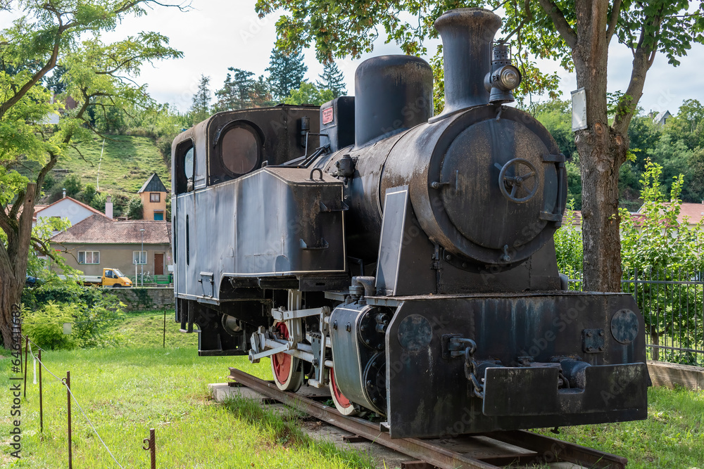 Mining steam locomotive from 1951, front view Mining steam locomotive from 1951, front view