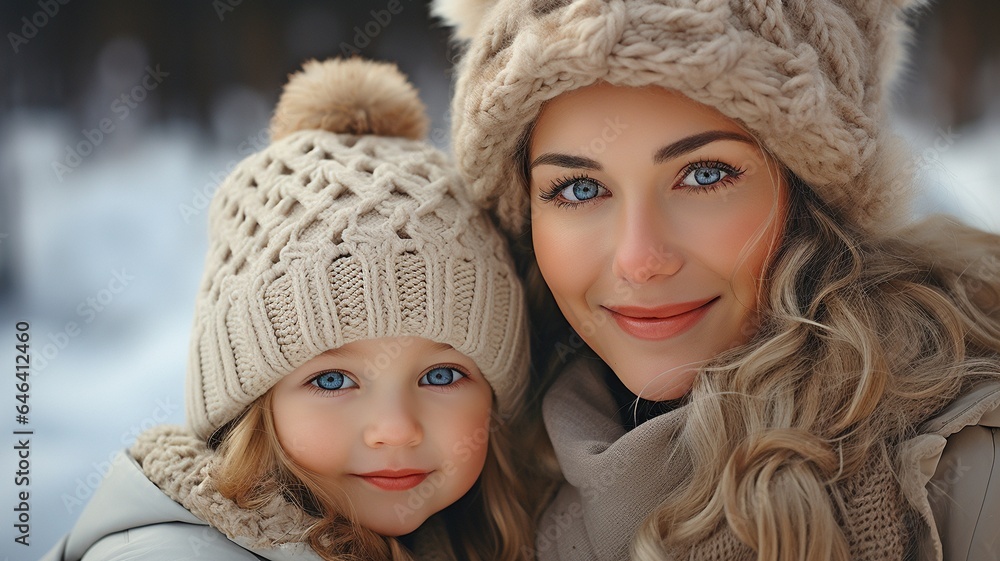 Little child and her dad are seated on a blanket at a park during the winter.. Little child and her dad are seated on a blanket at a park during the winter..