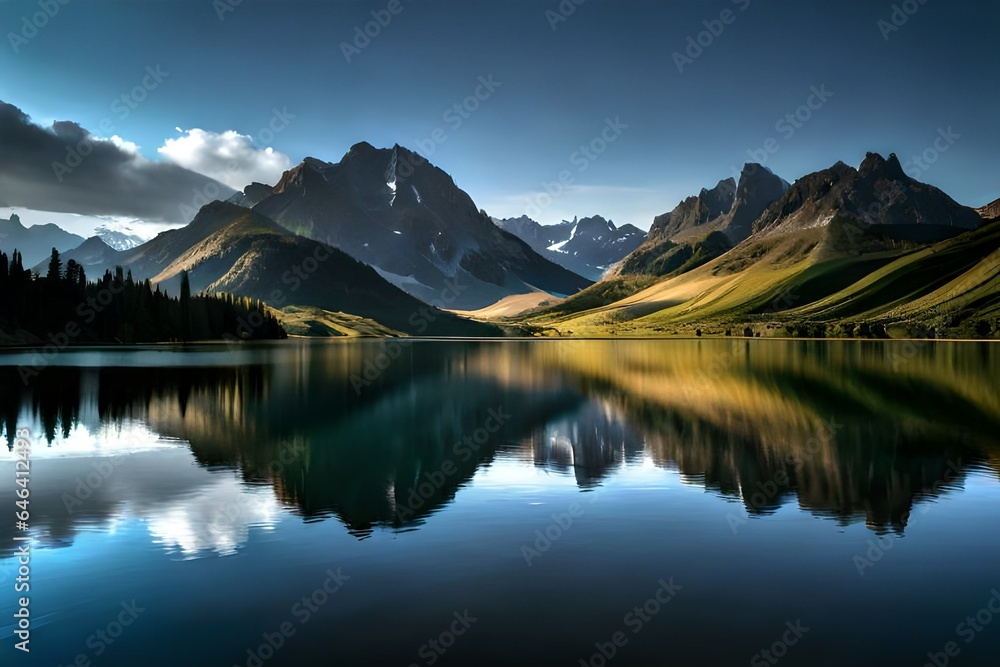 Naklejka premium lake reflection