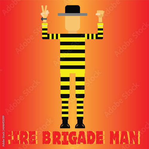 illustration of fire brigade man illustration, fire, brigade, man, service, vector, design, business, icon, word, concept, symbol, pixel, text, sign, art, building, people