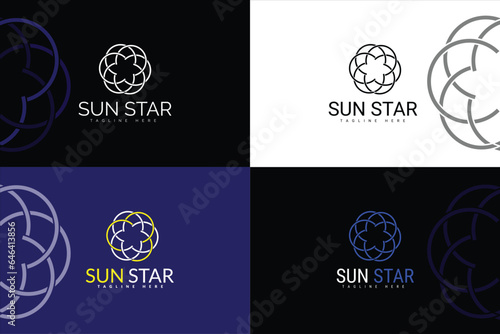 Sun Star Circle Geometric Shape logo Design