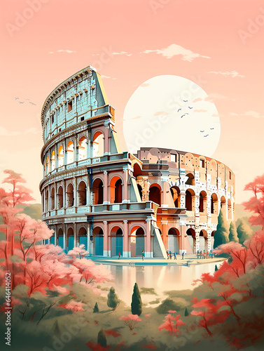 Murais de parede Colosseum in Rome Italy Watercolor painting
