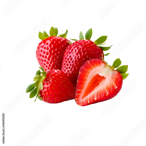 Strawberry isolated , transparent png, PNG format, cut out