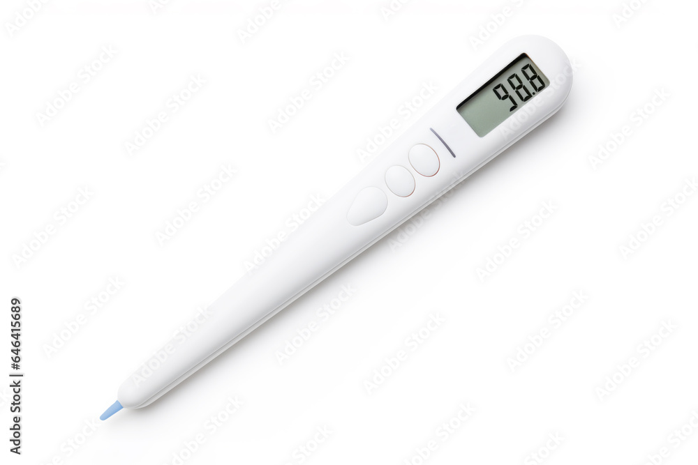 Flu Alert: An isolated electronic thermometer serves as a vital tool for tracking temperature variations, especially during flu season. Flu Alert: An isolated electronic thermometer serves as a vital tool for tracking temperature variations, especially during flu season.