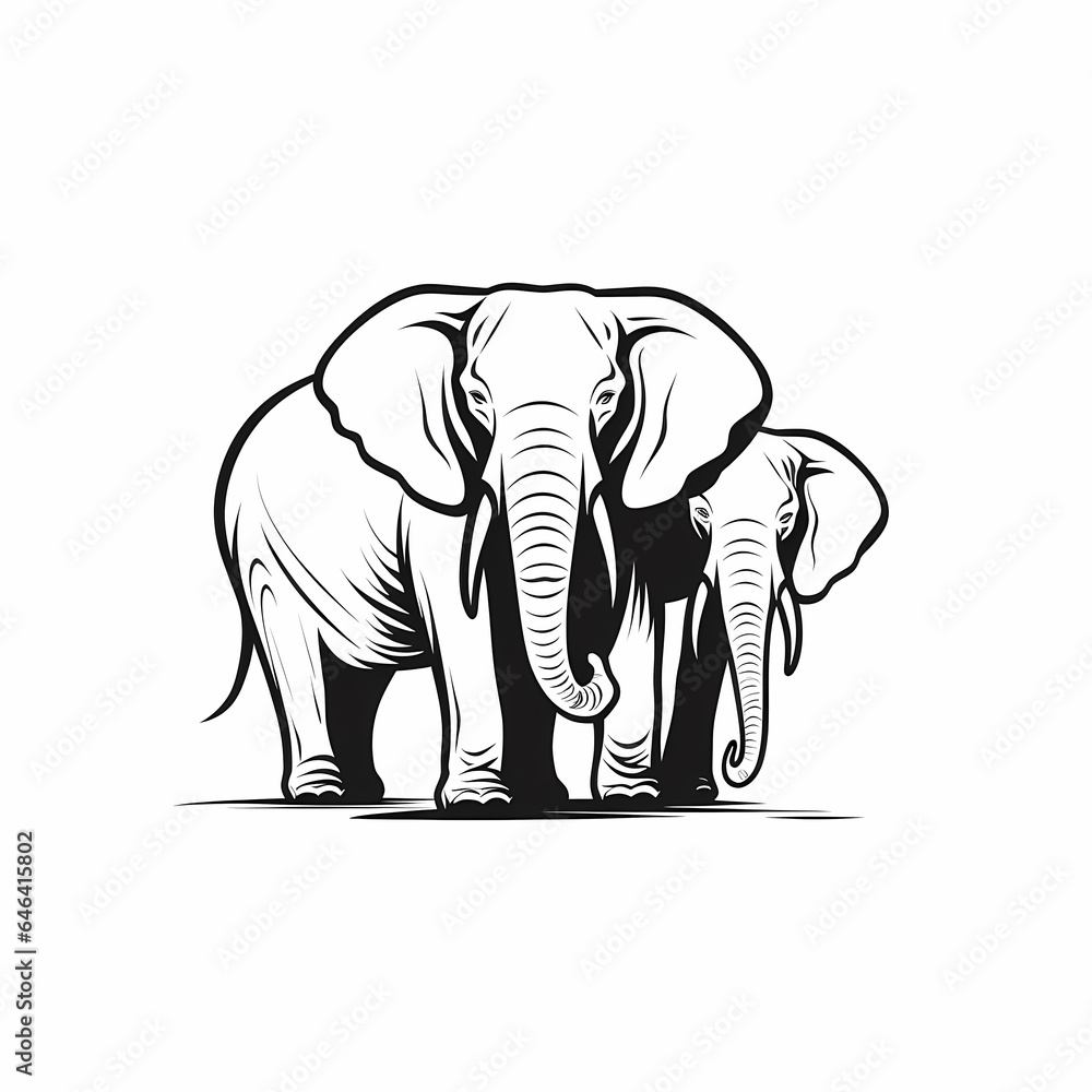 Obraz premium Couple Of Elephants With Tusks