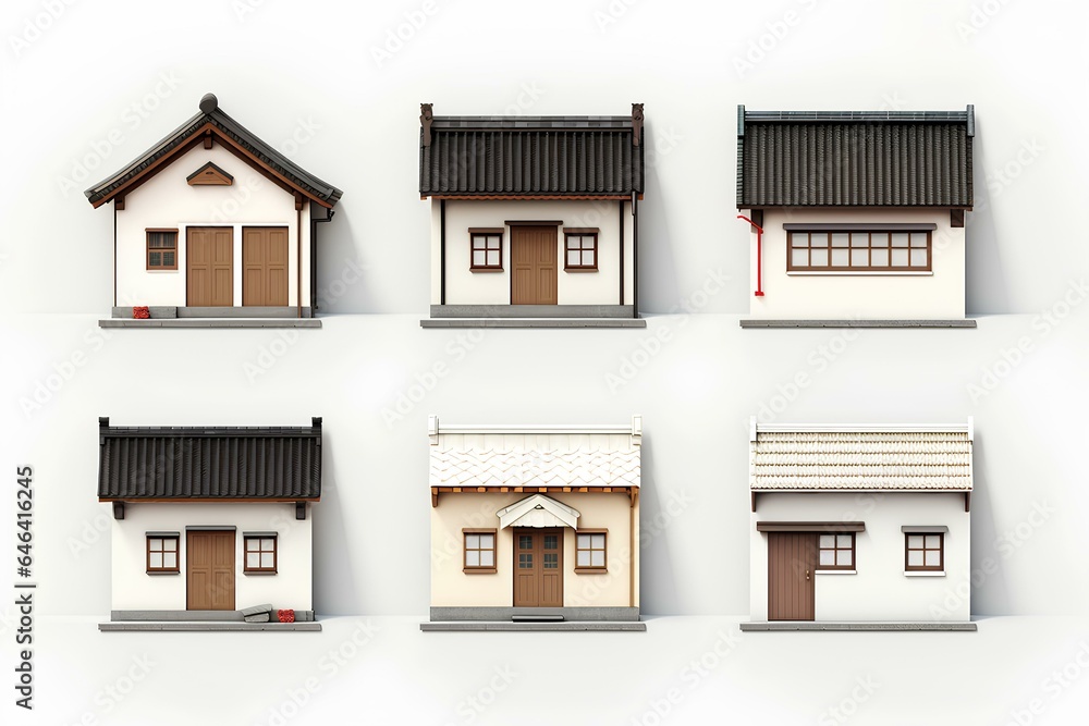 日本の古民家と茅葺き屋根(3Dピクト)
日本の古民家と茅葺き屋根(3Dピクト)