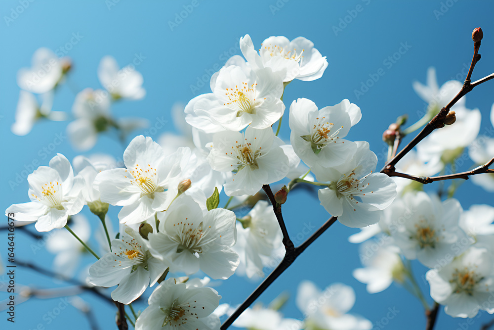 A White Tree with White Flowers, Generative AI A White Tree with White Flowers, Generative AI