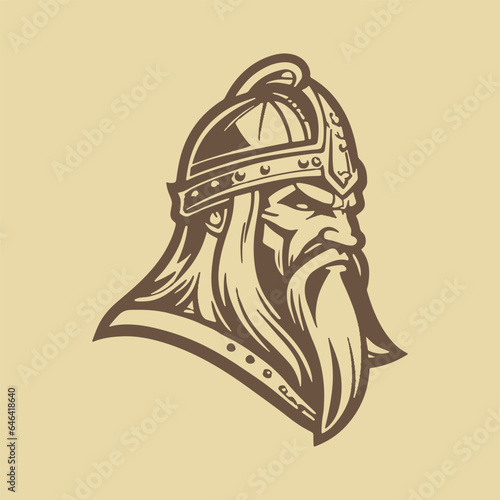 Viking head logo design vector symbol