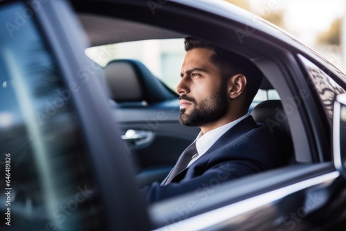 cropped shot of a businessman in the car