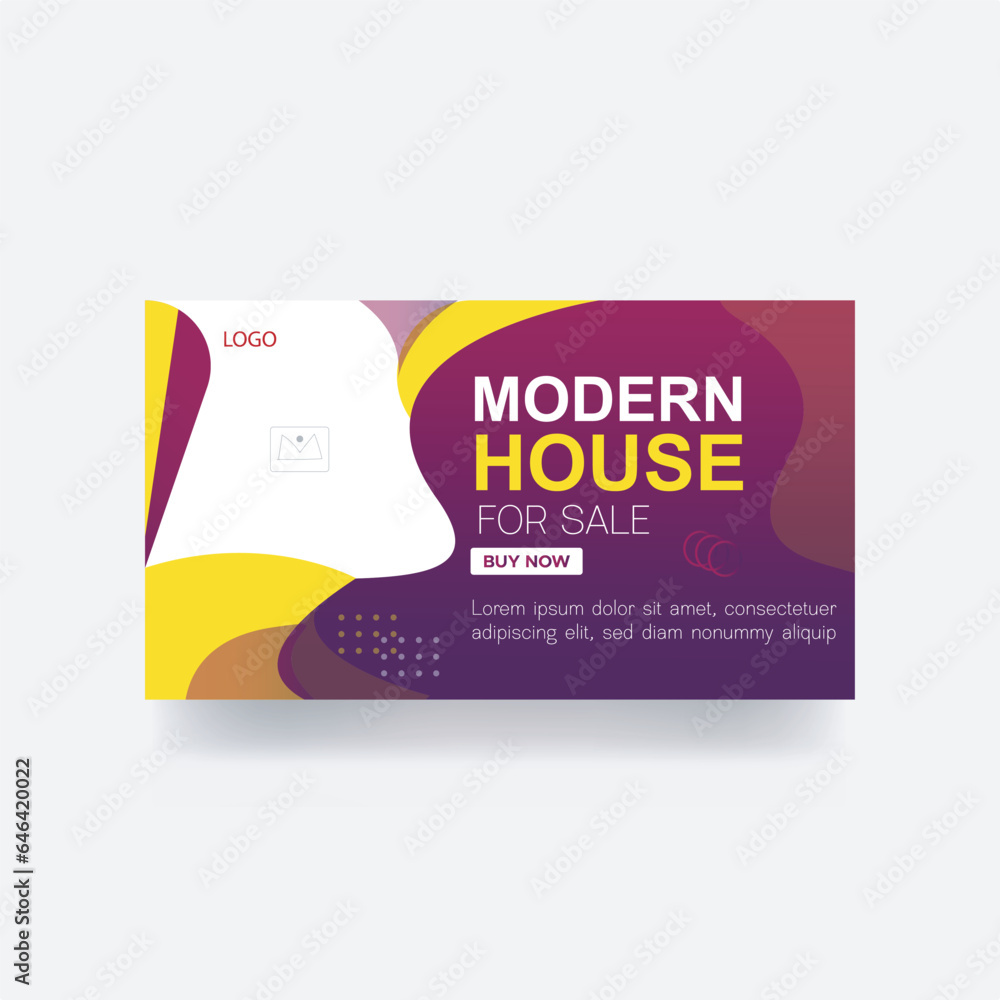 Obraz premium Real estate home sale corporate you tube thumbnail design banner cover social media post background template