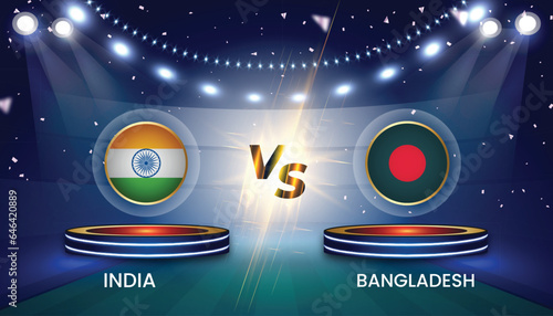 Cricket world cup 2023 with schedule team vs team broadcast template vector design