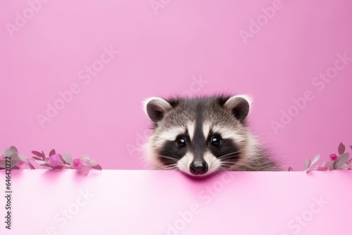Playful and Cute Racoon: Bright Pastel Animal Illustration for Cards and Banners, Birthday Party Invitation, Advertisement