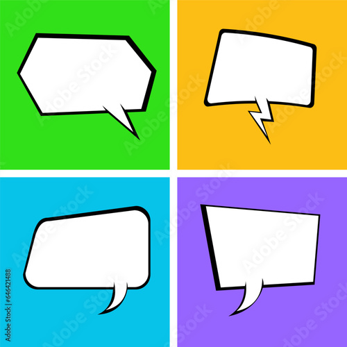 Set of retro comic books. Cartoon empty speech bubbles. Colorful pop art style background frames. Vector illustration2 [Converted]-01 photo