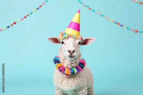 Funny Sheep: Bright Pastel Animal Illustration for Cards and Banners, Birthday Party Invitation, Advertisement