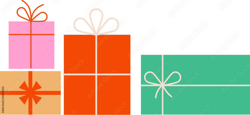 Pile of Christmas gift boxes